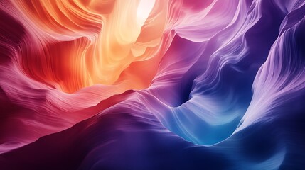 Obraz premium Abstract canyon with vibrant red, orange, purple, and blue colors.