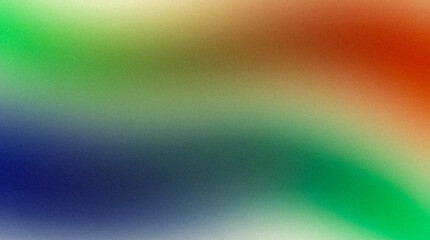 Smooth orange green blue color grainy gradient teal backdrop. Abstract summer teal noisy gradient, summer poster design, copy space
