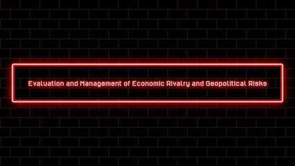 Evaluation and Management of Economic Rivalry and Geopolitical Risks のネオン文字