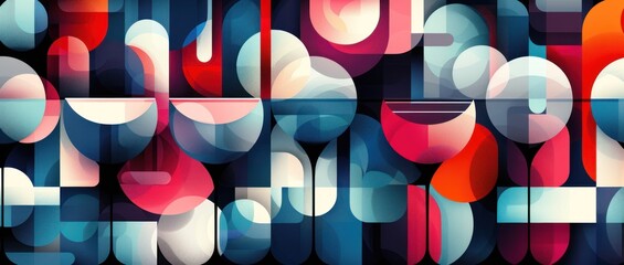 A vibrant minimalistic illustration featuring colorful champagne glasses in a playful pattern