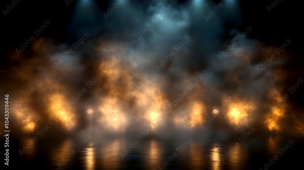 Aufkleber abstract background with fog and lights