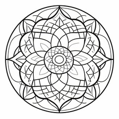 Obraz premium Sacred Geometry Mandala Design Coloring Book Page