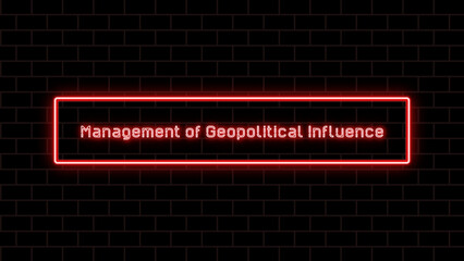 Management of Geopolitical Influence のネオン文字