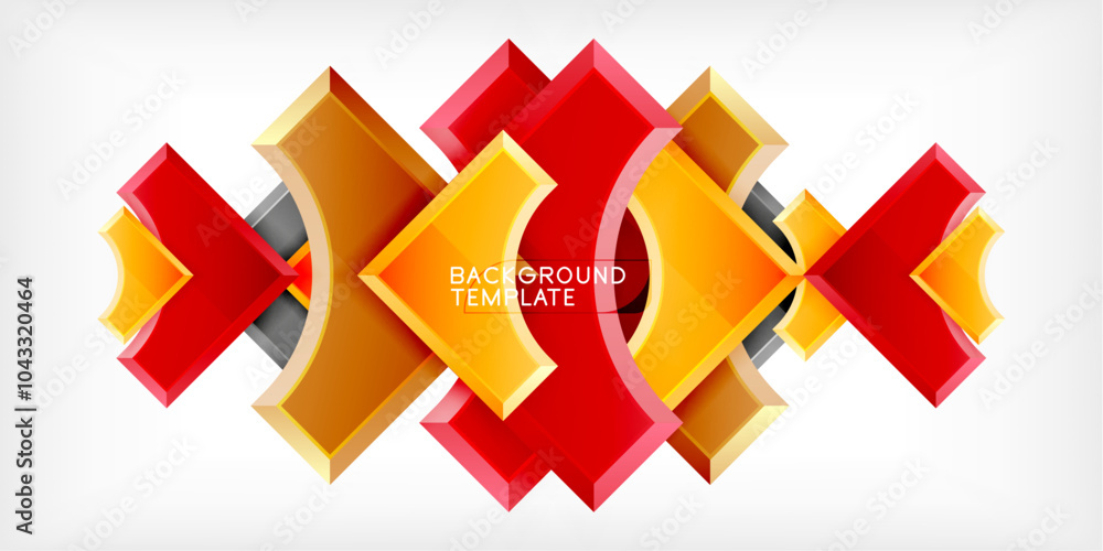 Poster Geometric design abstract background - circles and triangles