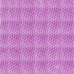 Pink scales textured fabric with repeating pattern. Close-up of a soft pink knitted fabric with a delicate, interwoven stitch pattern.