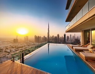 Fototapeta premium luxury architecture in Dubai, penthouse apartment - luxury concept