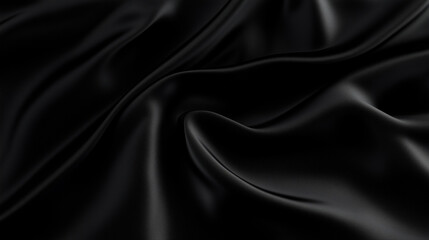 Obraz premium Textured black background. Silk fabric effect. 