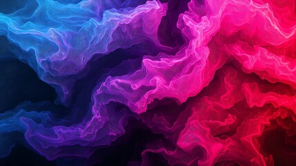 Naklejka premium Abstract colorful swirl design, vibrant pink and blue hues on dark background.