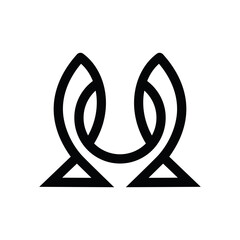 the logo consists of the letter V and fishes. Abstract, ornament and elegant.