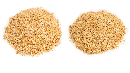 Oat-flakes isolated on a white background.