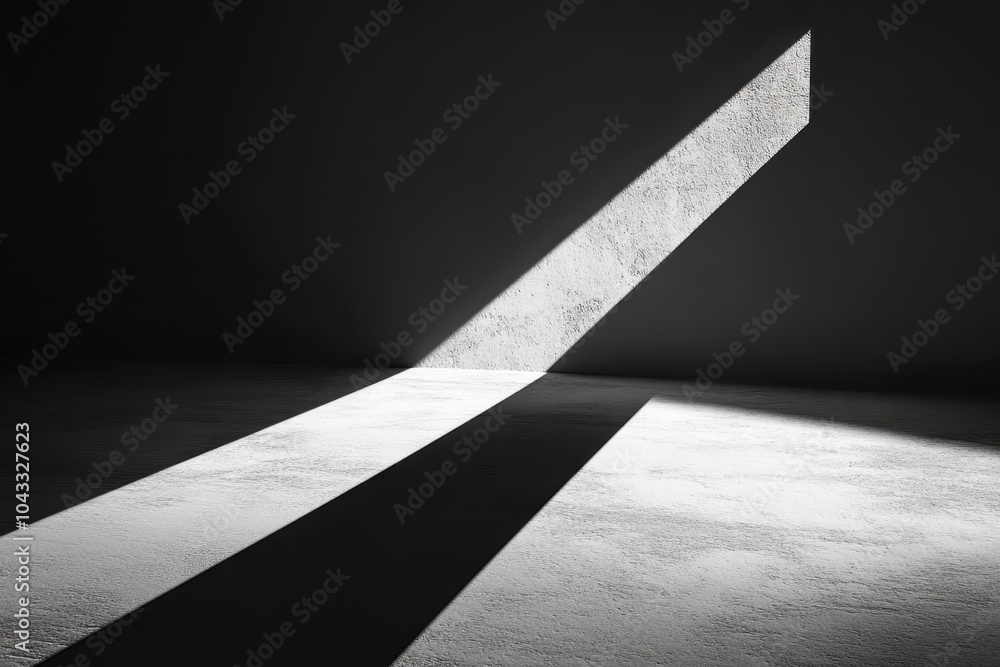 Aufkleber a sharp, angular structure casting a long, dark shadow, symbolizing the sharp divisions and rigid st