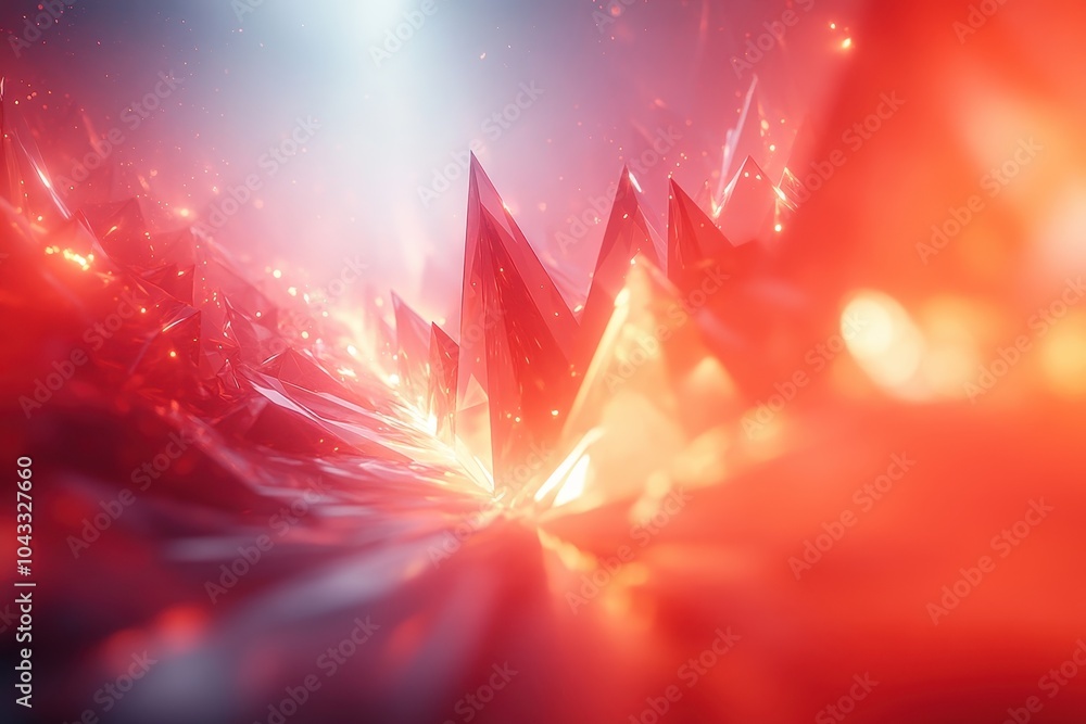 Aufkleber a sharp, angular structure cutting through a soft, glowing background, symbolizing the harsh and uny