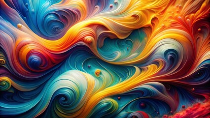 Obraz premium An Abstract Tapestry of Intertwined Swirls and Hues, Dancing in a Symphony of Color and Movement