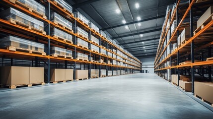 Innovative floor layout in a warehouse with eye-catching yellow markings.