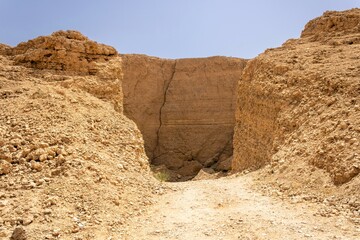 A giant rainwater sink in the desert near Riyadh