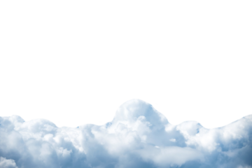 White fluffy cumulus and cirrus clouds background in PNG isolated on transparent background