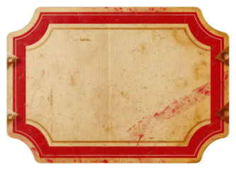 PNG A museum shape ticket paper blackboard tray.