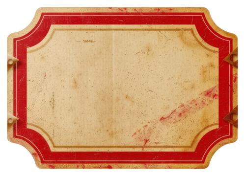 PNG A museum shape ticket paper blackboard tray.