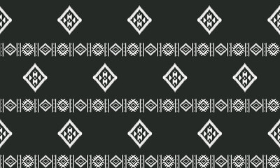 A timeless black and white ikat pattern with bold geometric shapes. Perfect for fashion, interior design, or art.