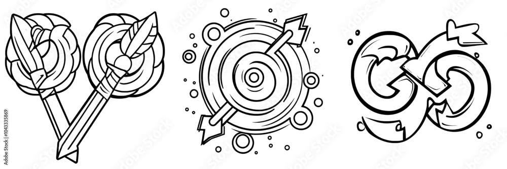 Poster editable modern line icon design of change and retry buttons