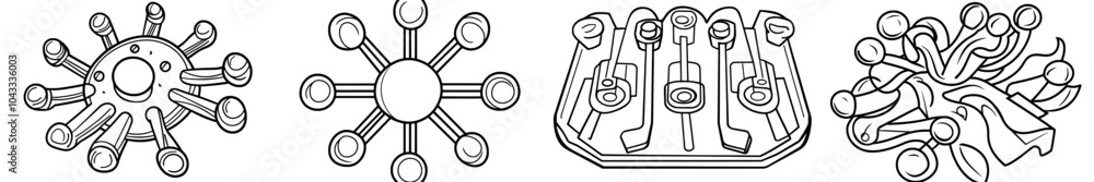 Poster computer chip icon. suitable for web site, app, user interfaces, printable etc. line icon style. sim
