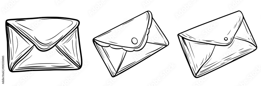 Poster the modern icon of an envelope with a letter and an email message isolated on a white background in 