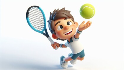 Cartoon Tennis Player Boy.