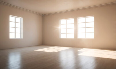 Obraz premium Interior of empty bed room with wooden floor