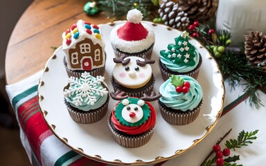 Christmas themed cupcakes 