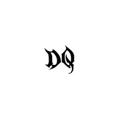 DQ monogram logo design letter text name symbol monochrome logotype alphabet character simple logo
