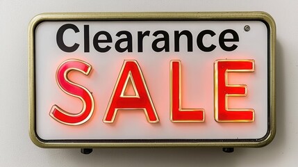 Bright clearance sale sign with bold lettering, drawing attention to special offers and discounts for shoppers looking for deals.
