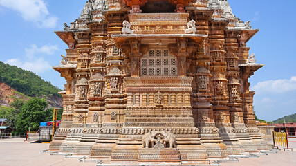 Carved backside of Shamlaji Vishnu Temple, Aravalli District, Gujarat, India.