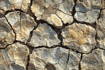 Obraz premium Flat desert ground texture, with cracks.