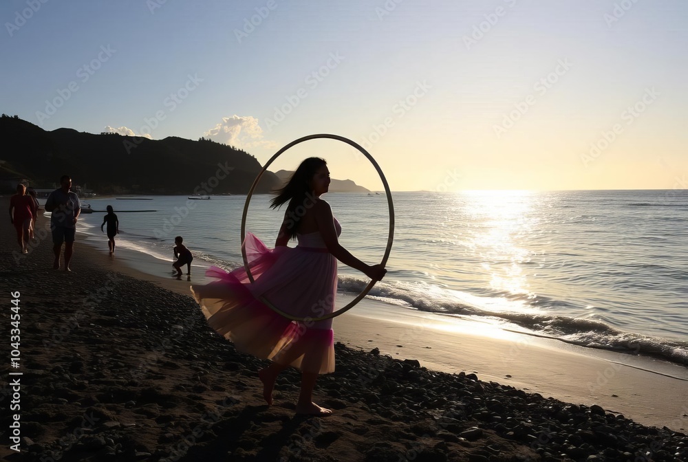 Wall mural hula hoop ;