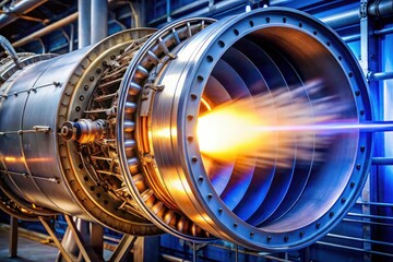 Fototapeta premium nuclear fusion propulsion with bright energy release, created with generative ai