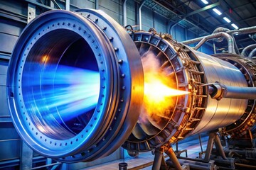Fototapeta premium nuclear fusion propulsion with bright energy release, created with generative ai