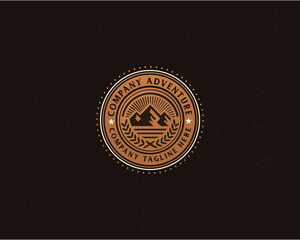 Fototapeta premium Set bundle badge mountain wild adventure outdoor logo template