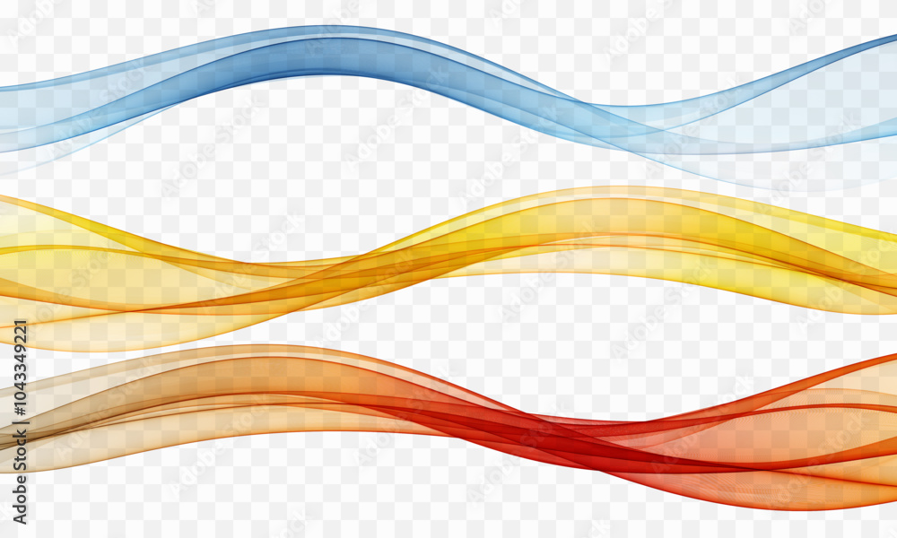 Poster set of color abstract wave, design element