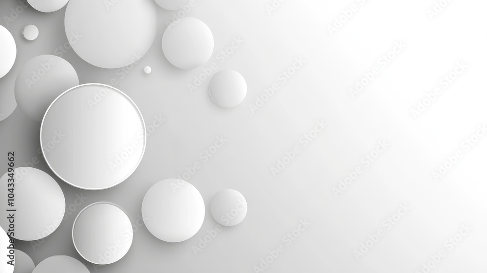 Poster a simple and modern design featuring white circles against a clean background. the circles have a gr