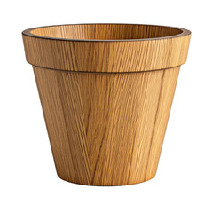 Wooden pot for flowers isolated over white with clipping path.