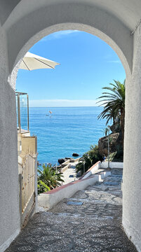Beautiful path way to calahonda beach in Nerja , spain