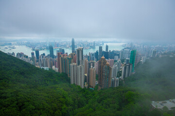 Obraz premium Skyline of Hong Kong at daytime from Victoria Peak