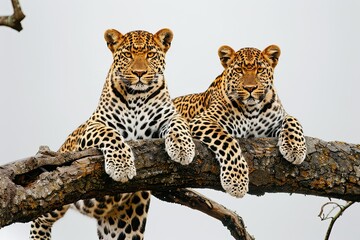 Fototapeta premium Unique wild animals depicted on a gray background, ideal for creative artwork ideas.