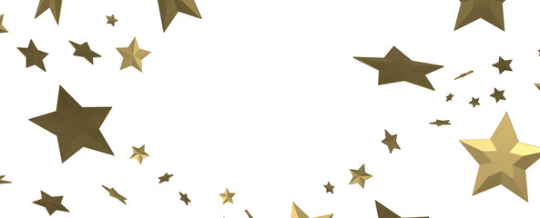 Dazzling 3D Illustration: Witness a Downpour of Golden Stars