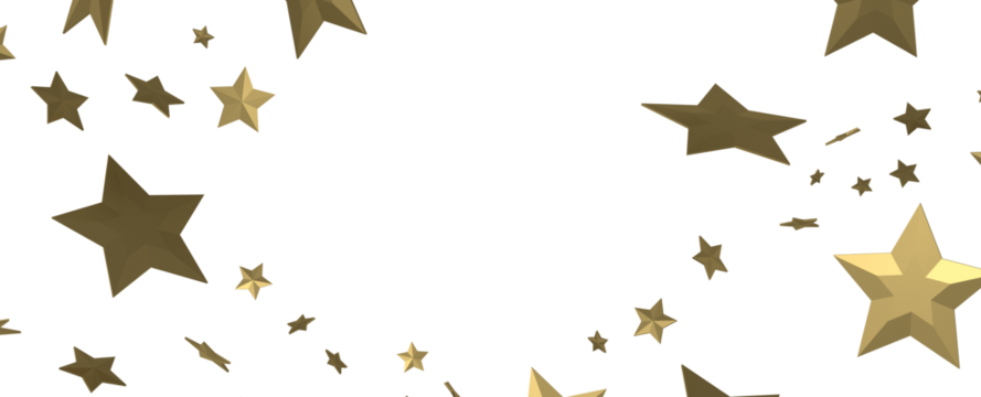 Dazzling 3D Illustration: Witness a Downpour of Golden Stars