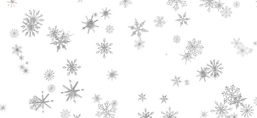 Frosty Snowfall: Mesmeric 3D Illustration Depicting Descending Holiday Snowflakes