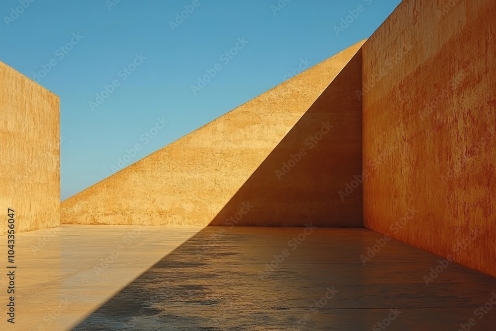 Aufkleber a graphic depiction of a high wall casting a sharp shadow, symbolizing the separation and barriers i