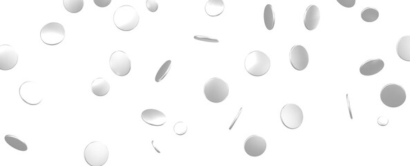 Sparkling Jubilation: Breathtaking 3D Illustration of Sparkling silver Confetti Celebration