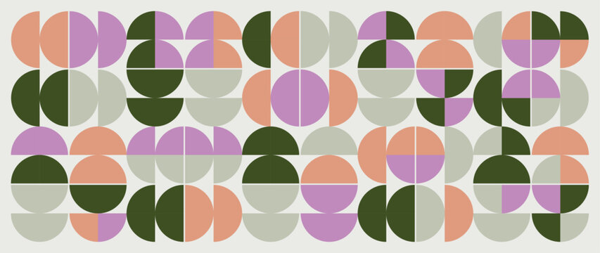 Abstract geometric banner, repeating pattern with circles.