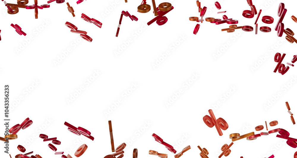 Aufkleber 3d sales icons floating in the air 3d rendering